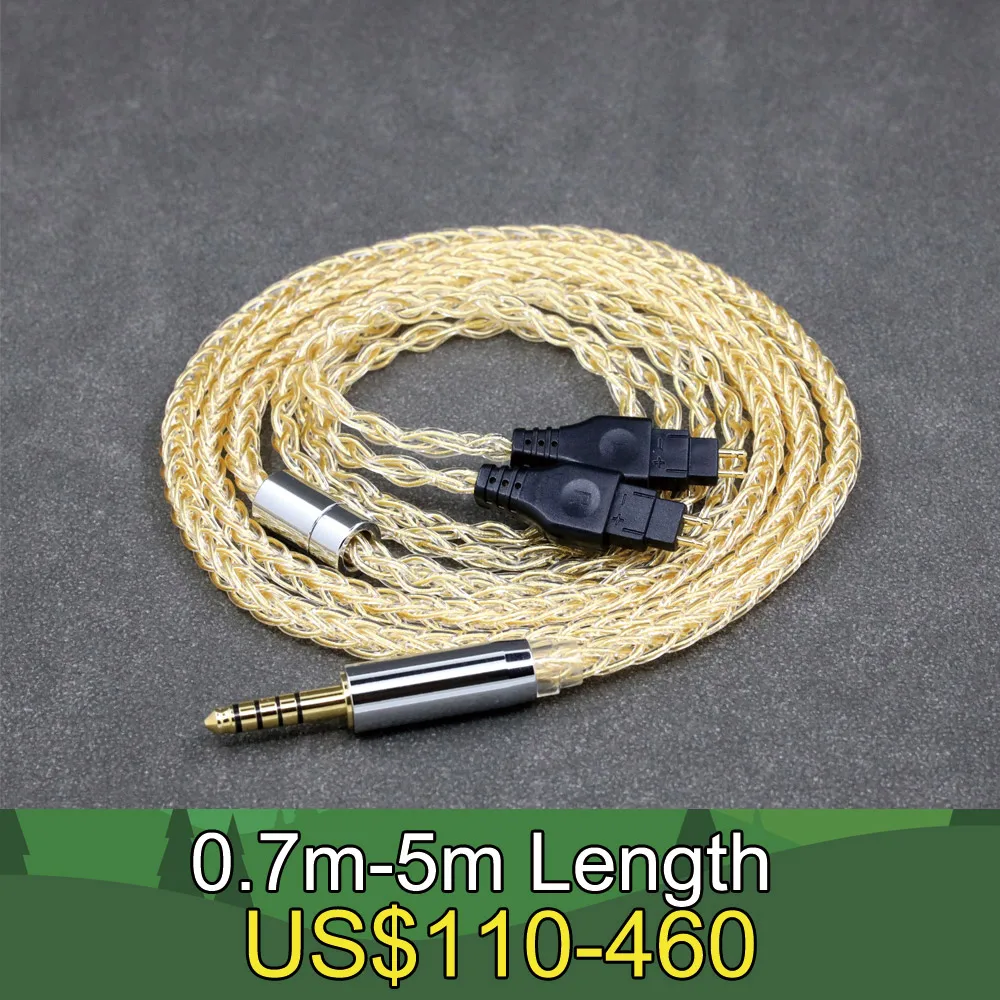 الفضة النقية سماعة كابل ل سنهيسر ، 8 كور ، 99% ، 7n ، 24K مطلية بالذهب ، HD580 ، HD600 ، HD650 ، HDxxx ، HD660S ، HD58x ، HD6xx ، LN008411
