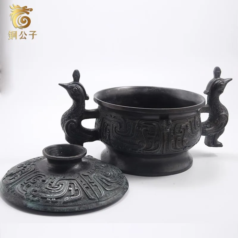 دونغ جي غوي سلالة تشو الغربية منتصف الطقوس الغذائية سفينة العتيقة البرونزية الحرفية بيع المصنع مباشرة بالجملة جمع #4