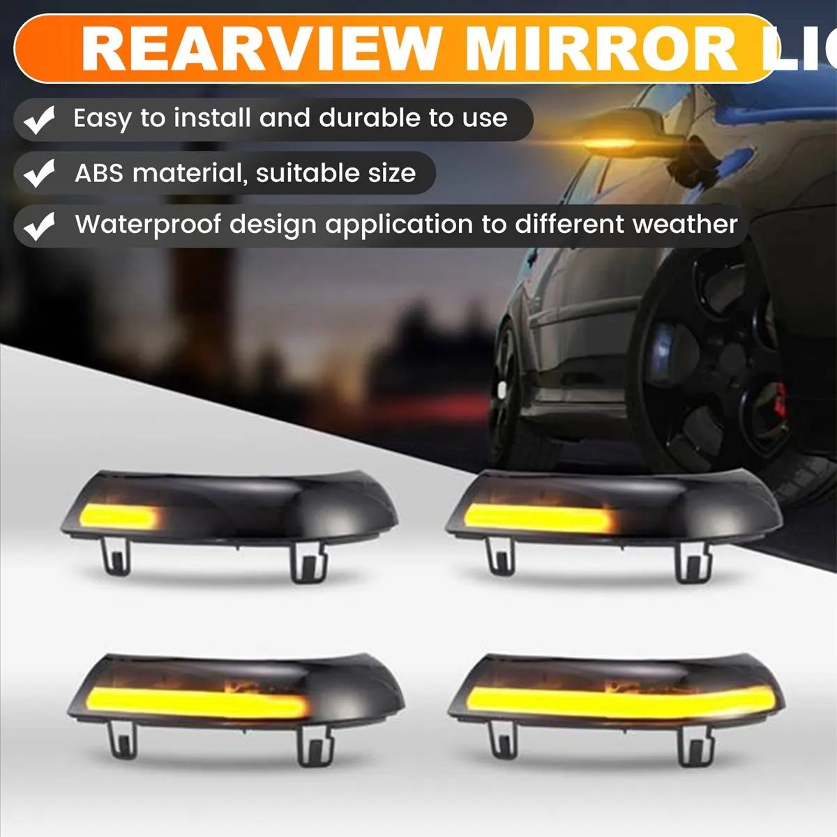 2Pcs for VW Golf 5 Jetta Mk5 LED Turn Signal Mirror Indicator Light Main in Car Light