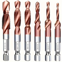 6pcs Cobalt HSS Drill & Tap Set with Countersink and Deburr - Metric Sizes M3 to M10, 1/4\