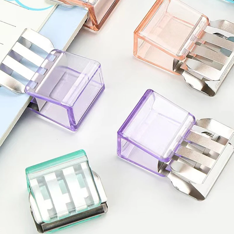 Portable Transparent Paper File Storage Clip Push Clip Student Information Classification Long Tail Clip
