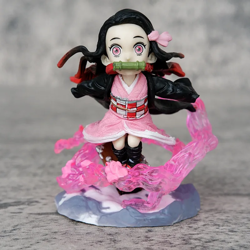 8cm q Anime Figur Kamado Nezuko Tanjirou PVC Action figur Nezuko Anime Dämonen töter Figur Spielzeug Ornamente Statuen Desktop