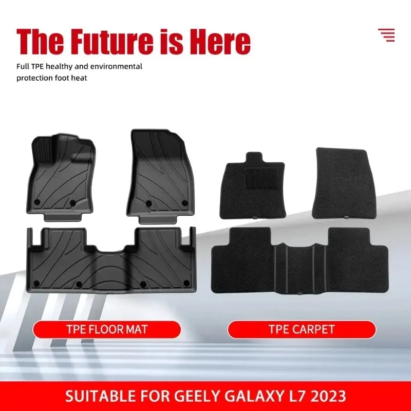 New Products Premium waterproof non-slip 3D TPE Rear Trunk Mat for Geely Galaxy L7 2023，All Weather Dustproof Black Interior