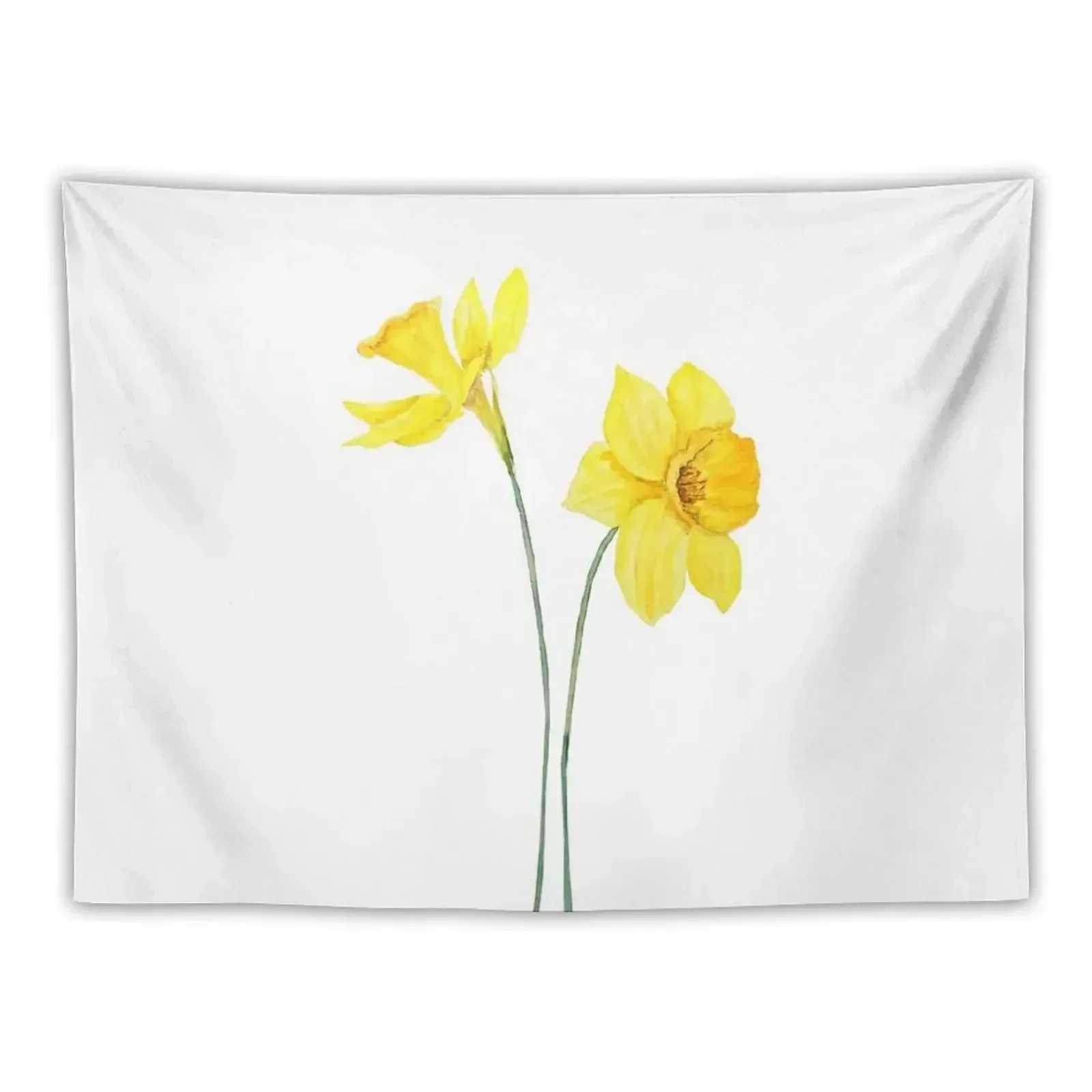 yellow daffodils watercolor painting Tapestry Wall Art Wall Hanging Wall Tapestry