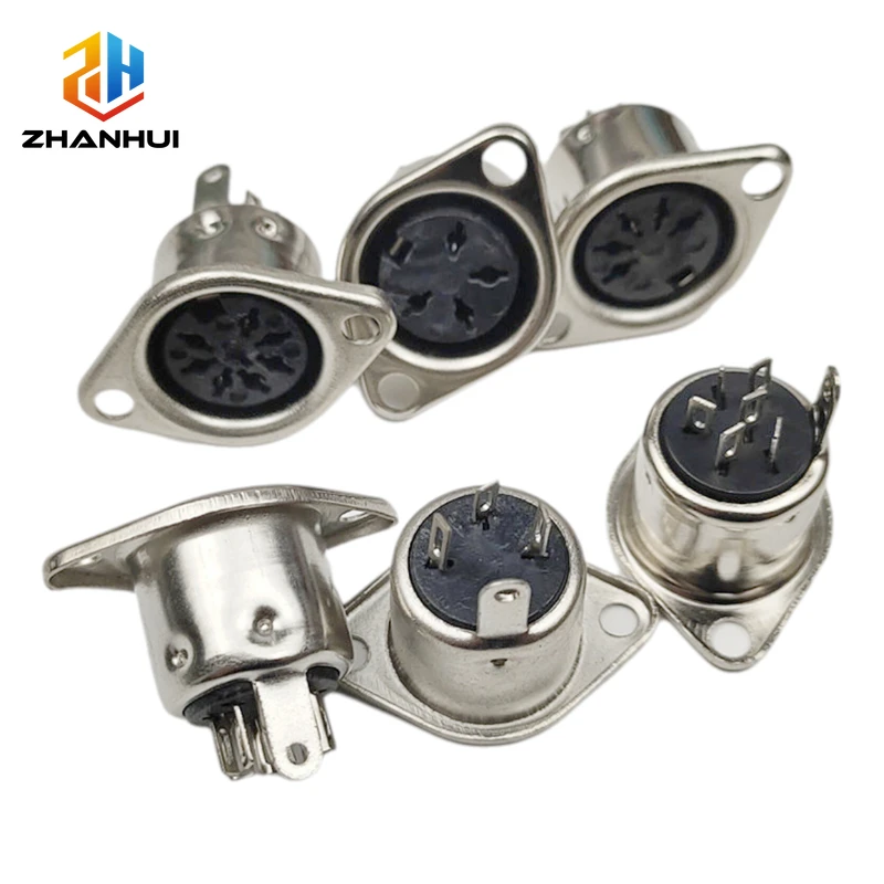 5/10Pcs DIN S Terminal Female Socket Panel Mount Adapter 3P 4P 5P 6P 7P 8Pin Keyboard MIDI Cable Soldering Connector