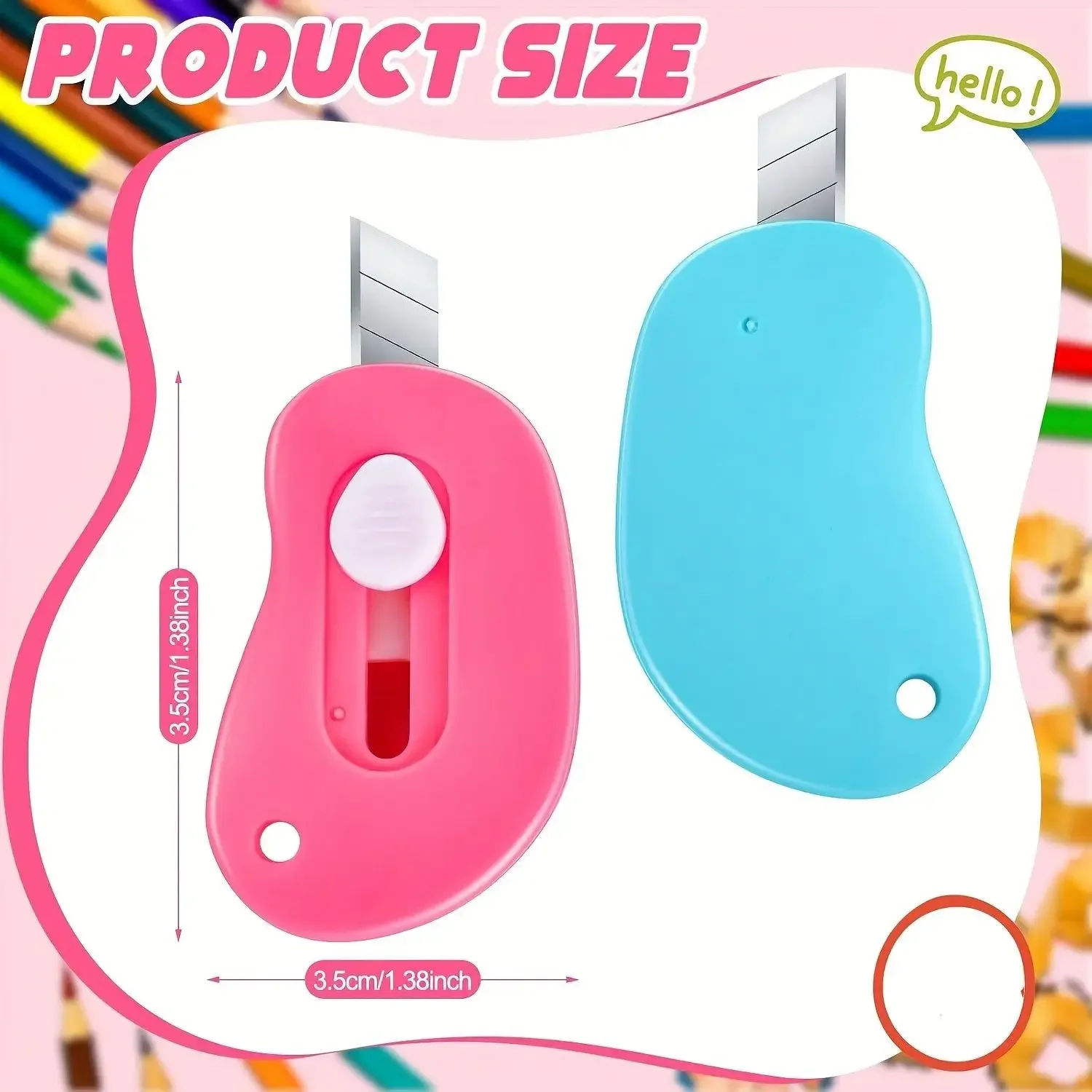 48Pcs Cute Telescopic Mini Box Cutters - Office Cutting Supply, Portable Multifunctional Stationery, Everyday Carry Pocket Gadget for Home Office, Library DIY Projects