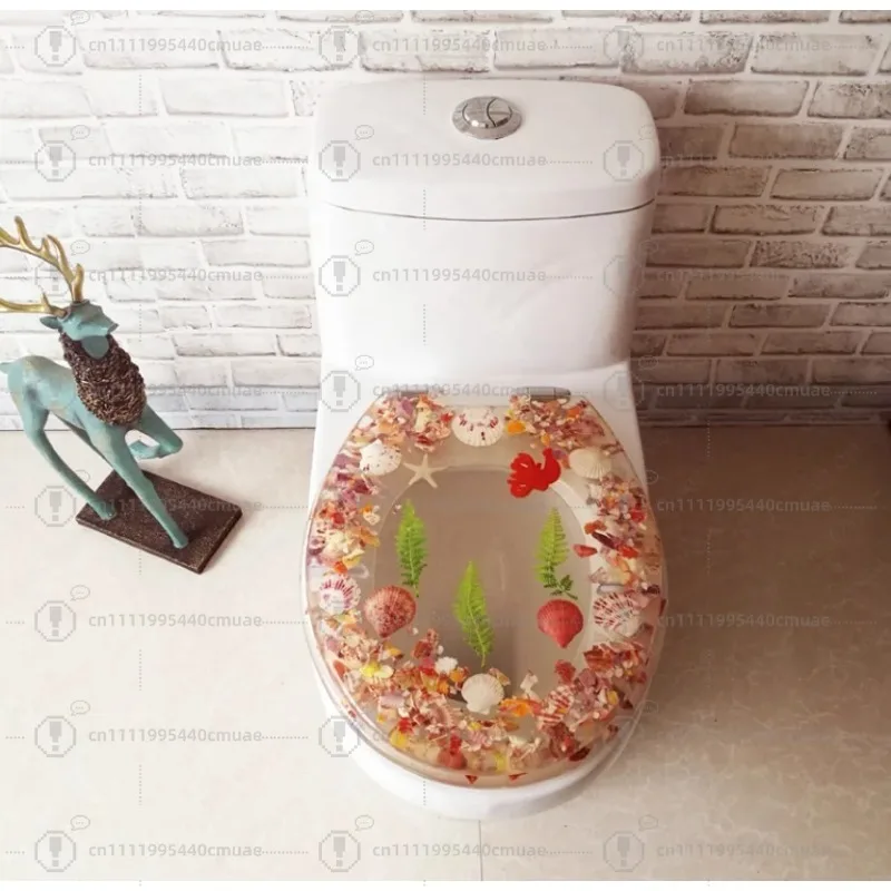 New resin toilet cover old-fashioned thickened toilet cover OUV universal stainless steel slow drop hinge