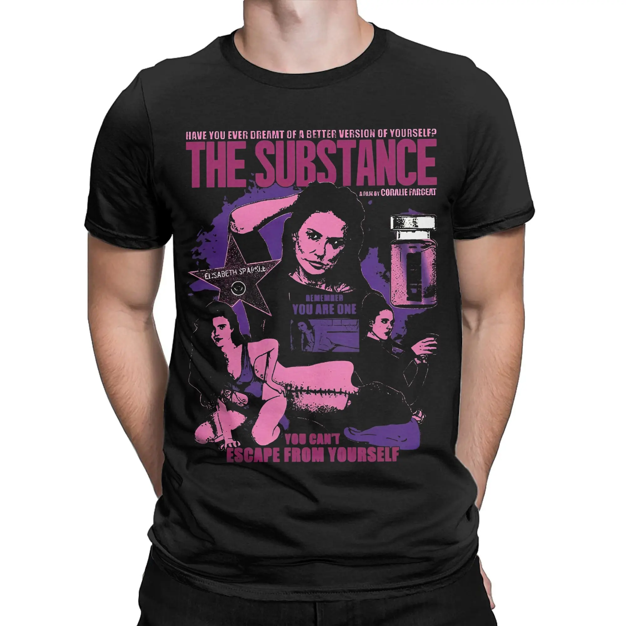 Men Women The Substance Movie T Shirt 100% Cotton Print T-Shirt  Clothing Outfits