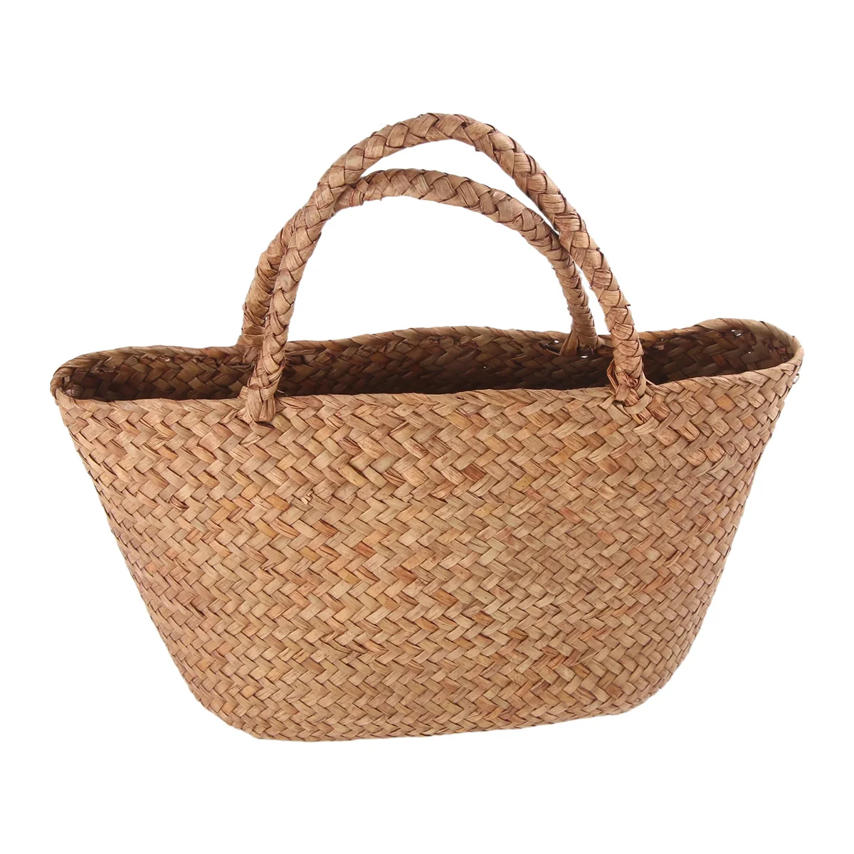 New Casual Straw Bag Natural Wicker Tote Bags Women Braided Handbag For Garden Handmade Mini Woven Rattan Bags