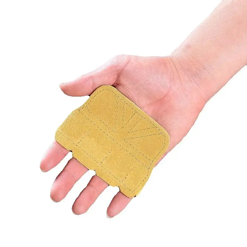 Cowhide Four Finger Weightlifting Gloves Anti Slip Wear Resistant Palm Protection For Fitness Sports Training Accessory