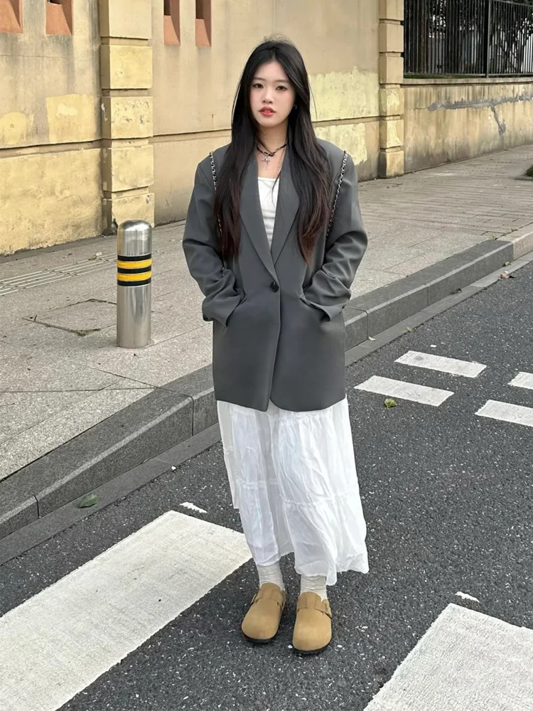 Żakiet do dojazdów do pracy Płaszcz damski Płaszcze damskie Oszałamiający gwiazda Diagonalny zdobiony ćwiekami Napping Trójwymiarowy marszczony Gotowy na lato Chłodny