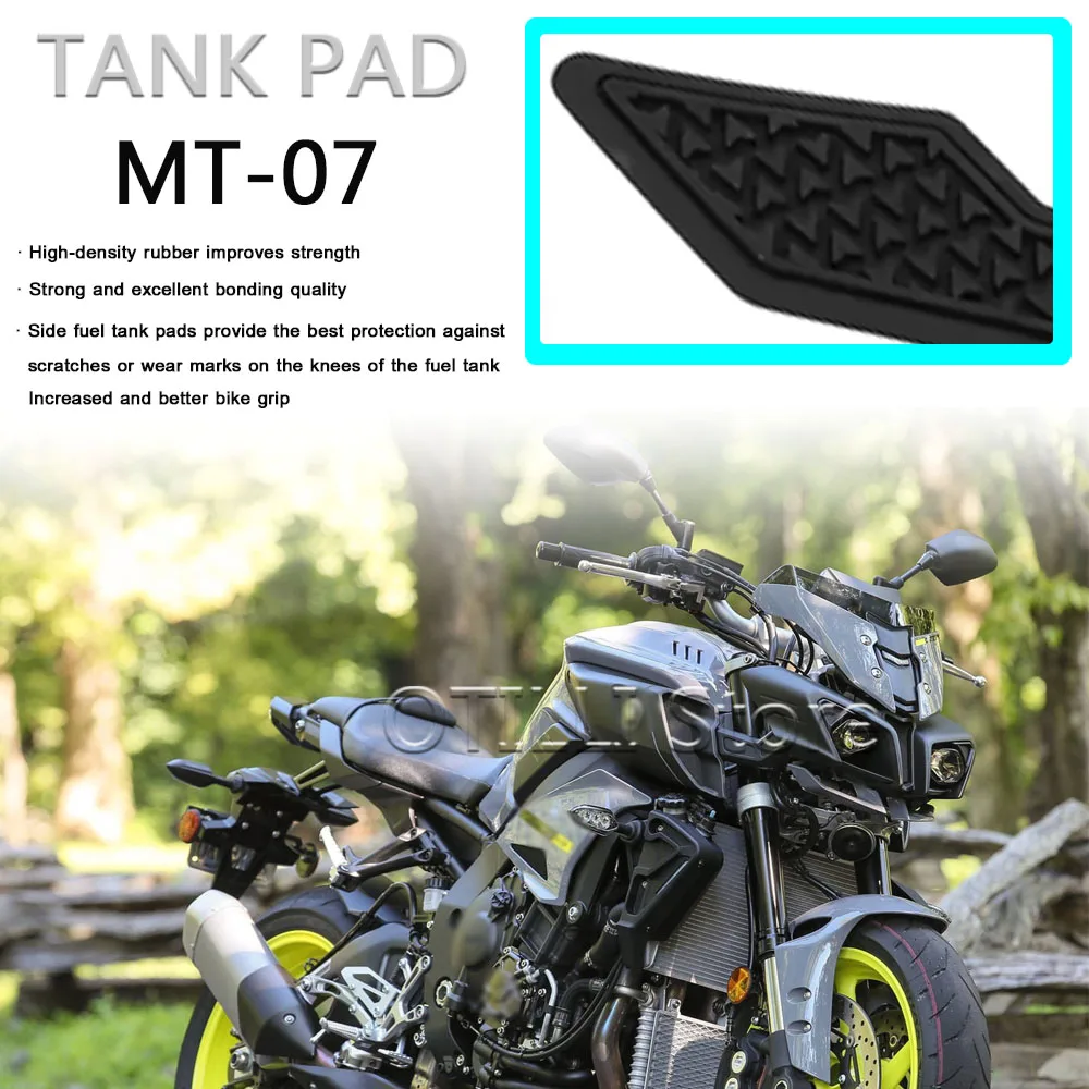 

New 2024 2023 FOR YAMAHA MT07 MT-07 MT 07 Motorcycle Accessories Non-slip Side Fuel Tank Stickers Waterproof Pad Rubber Sticker