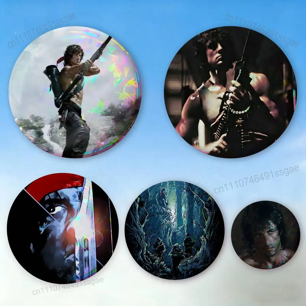 

First Blood J-John Rambo Badges,Cartoon,Art, Brooches, Pins, Tin Props, Christmas Gifts, Birthday Gifts
