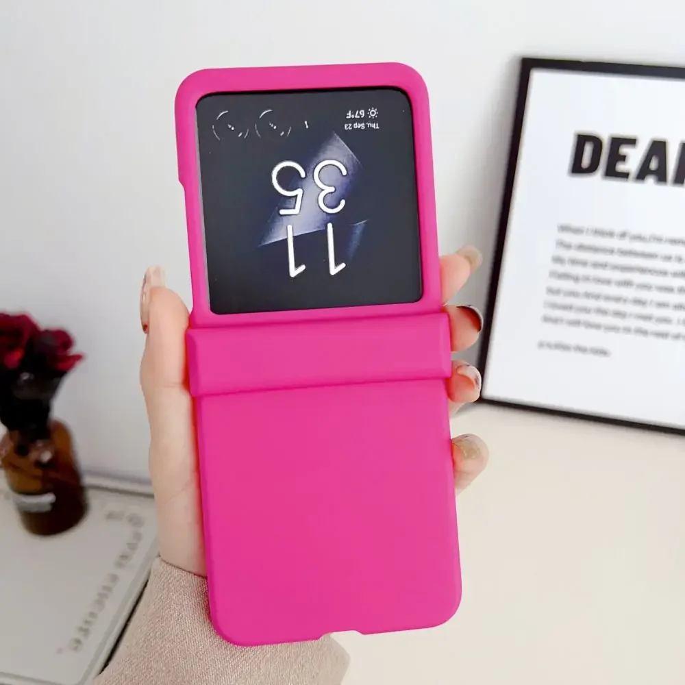 Solid Color Luxury Black Retro White Hinger Phone Case for Motorola Razr 50ultra 60 ultra  for Samsung Galaxy Z Flip 7 6 5 Cover