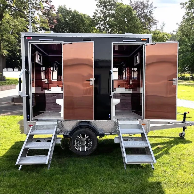 Portable Prefab Rent Outdoor Restroom Trailer Mobile Toilet Portable Restroom Shower Toilet Trailer for Sale Customized