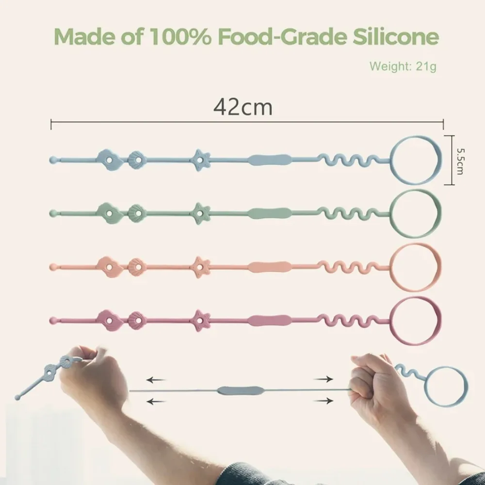New Silicone Pacifier Chain Pacifier Stroller Accessory Anti-lost Chain Anti Fall Rope Dummy Nipples Holder Clips