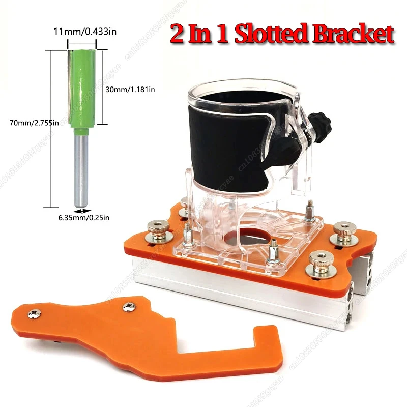 

For 65mm Trimming Machine 2 In 1 Slotted Bracket Invisible Fasteners Wardrobe Cupboard Panel Punch Locator Aluminum With Scale