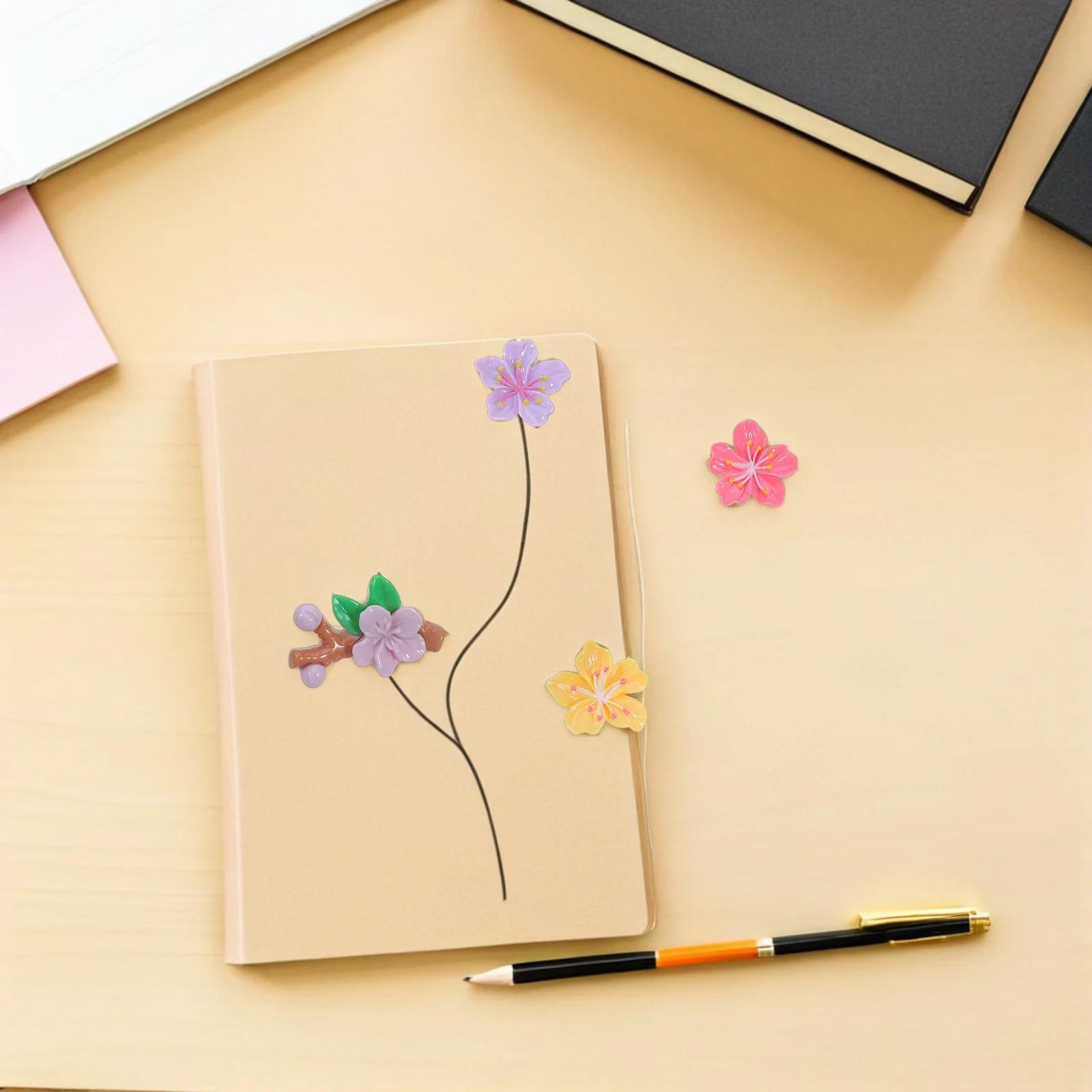 30 قطعة دبابيس ضغط أزهار الراتنج زهرة الإبهام المسامير خريطة الزخرفية المسامير للجدار لوحة الإعلانات مكتب الديكور الأزهار دفع