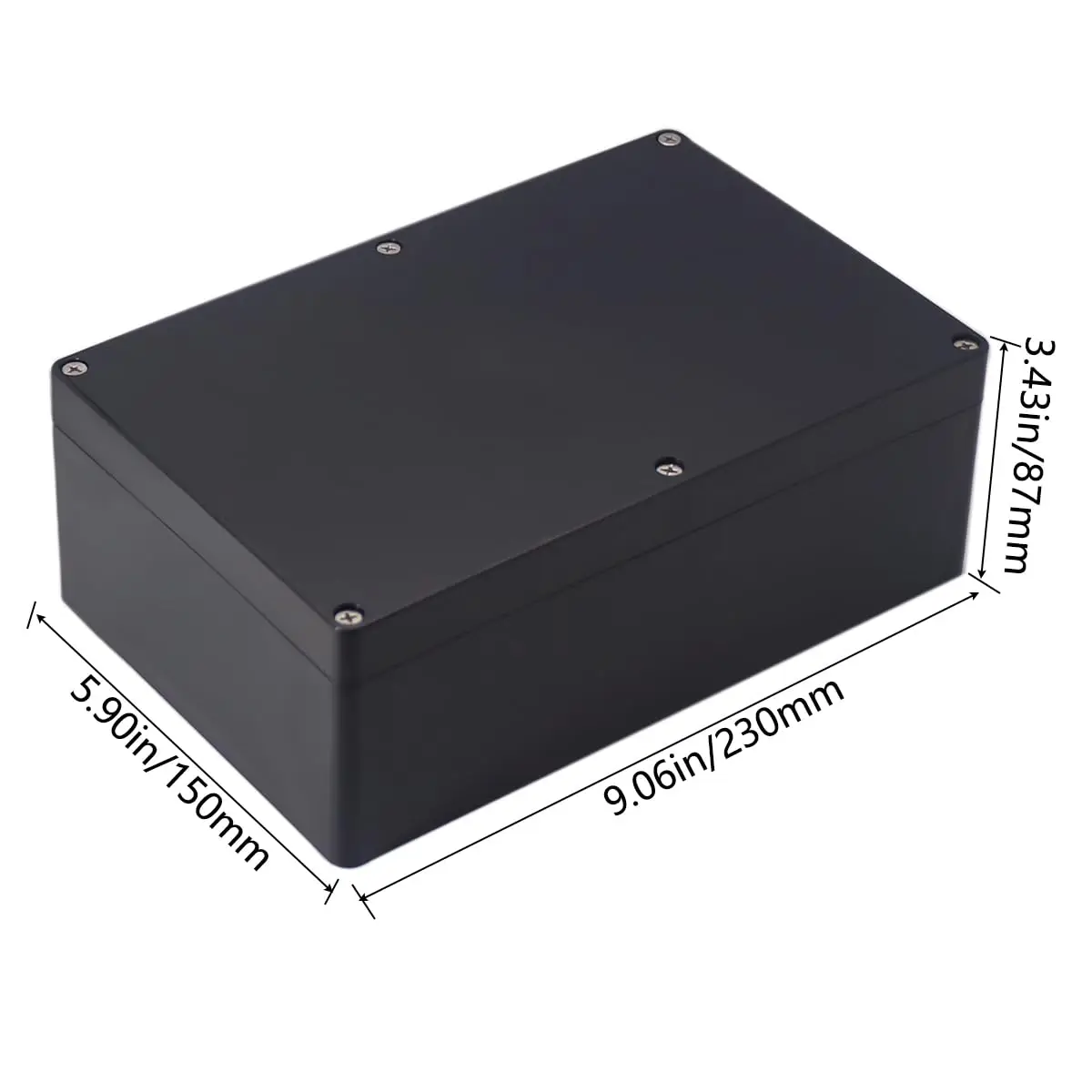 Junction Box Black Waterproof ABS Plastic Electrical Project Case Power Junction Boxes,Project Box Enclosure 9.06x5.90x3.43 inch