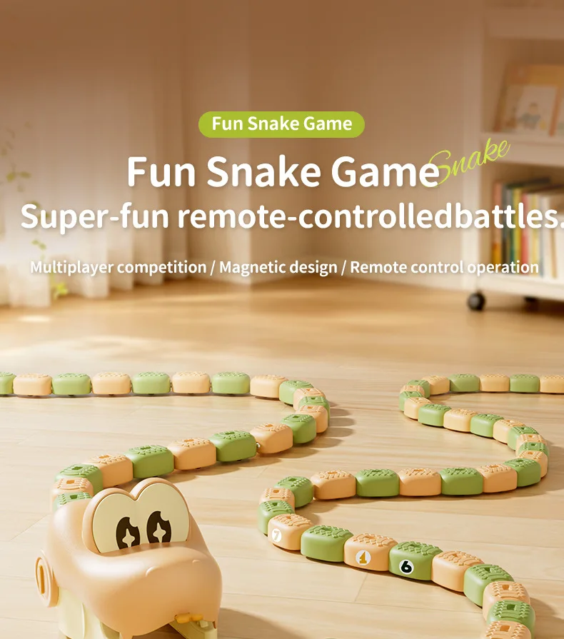 New Electric Remote-Controlled Snake Magnet Car,Parent-Child Interactive MultiPlayer Battle Toy,Christmas Birthday Gift for Kids