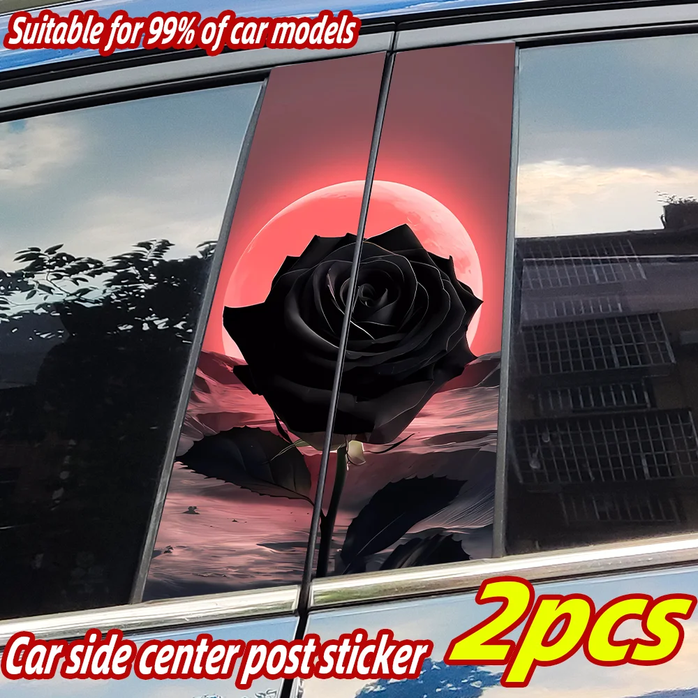

Beautiful Rose Car Stickers Auto B Pillar Waterproof Decor Cover Scratches Sunscreen Car Doors Pillar Vinyl Decals Accessories