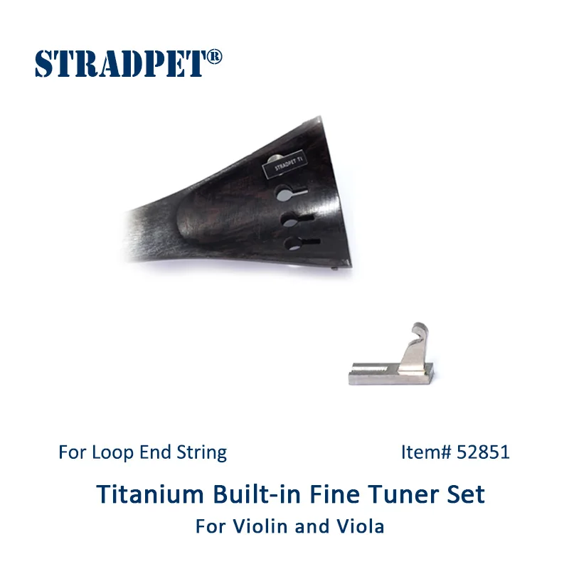 STRADPET violin built-in titanium fine tuner set for LOOP-end string, Violin accessories