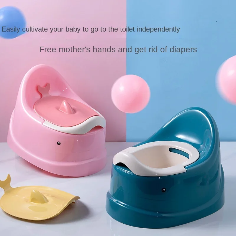 Baby Portable Potty Cute Cartoon Whale Baby Toilet Training Chair with Detachable Storage Cover Easy To Clean Children\'s Toilet