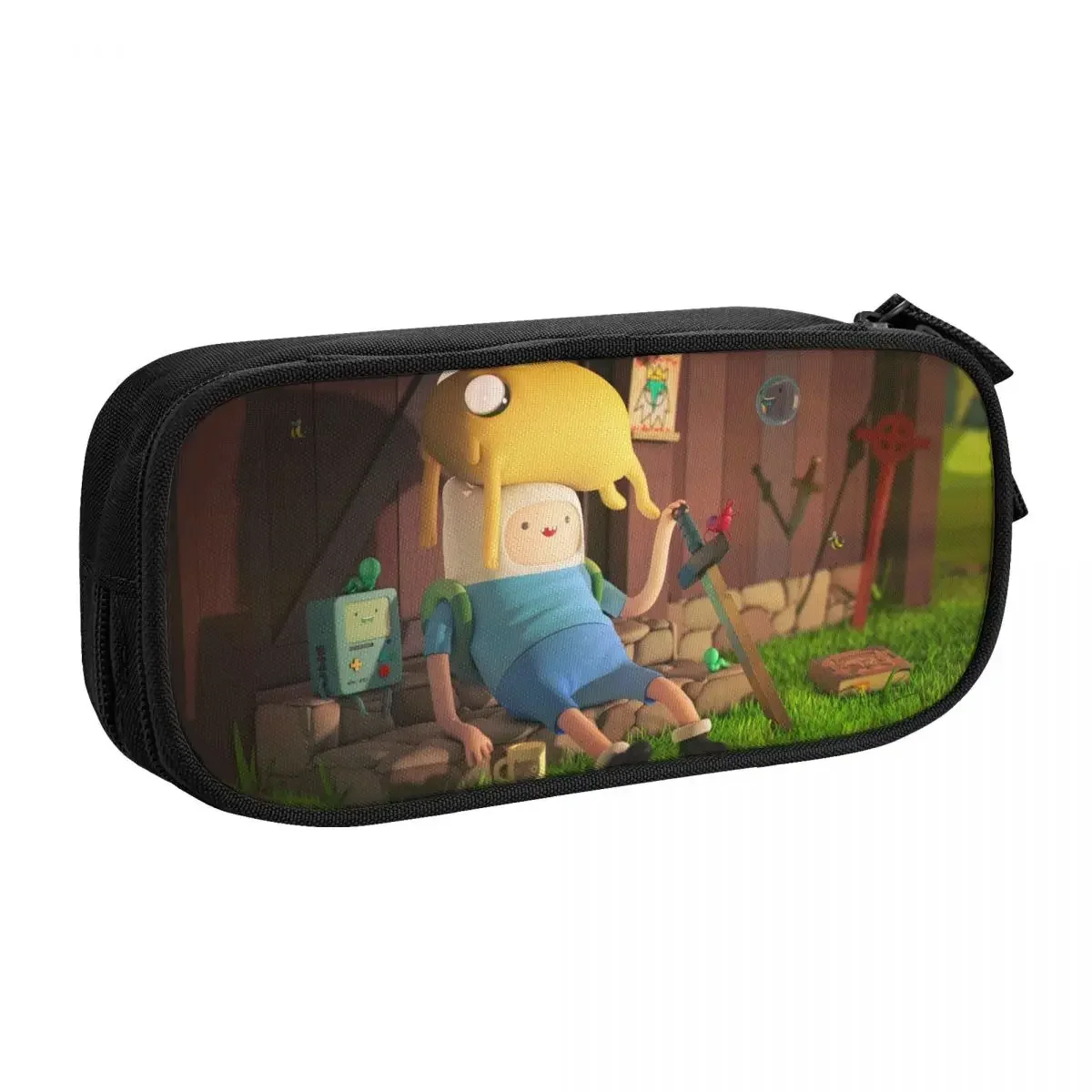 Cartoon Adventure Time Finn Jake Big Capacity Pencil Pen Case Office College School Large Storage Bag Pouch Holder Box Organizer