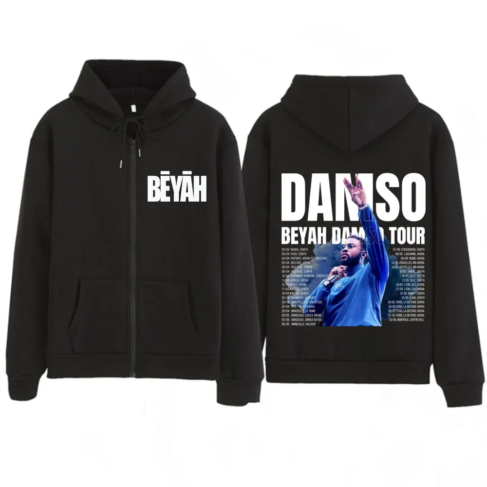 

Худи на молнии с принтом Rapper Damso Tour 2026, модная куртка в стиле хип-хоп для мужчин и женщин, повседневная толстовка с длинными рукавами в готическом и панк-стиле