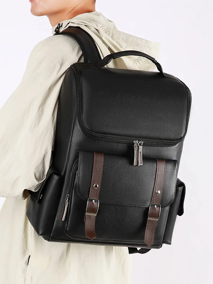 

Повседневная кожаная сумка-рюкзак Busin Casual Leather Bapa большой вместимости для путешествий, винтажная художественная сумка через плечо для мужчин и женщин