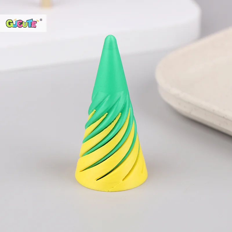 Intelligence Development Spiral Cone Fidget Toy Math Game Decorative 3D Printed Helix Ornaments Educational Spiral Cone Toys