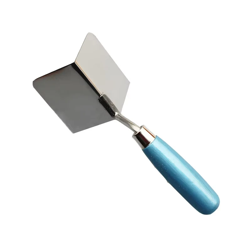 8x6cm Drywall Corner Tool External/ Internal Corner Wooden Handle Stainless Steel Corner Trowel for Drywall Gyprock Plasterboard