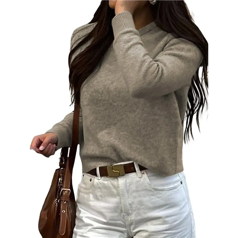 

CYL-Women's Sweaters Long Sleeve Soft Basic Knitted Pullover Sweater