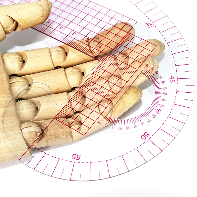 منحنى 58 سم ومسطرة تصنيف مستقيمة متعددة الوظائف 40 سم، مقياس مدمج لفتحة الذراع وتصميم خط العنق والخياطة #4