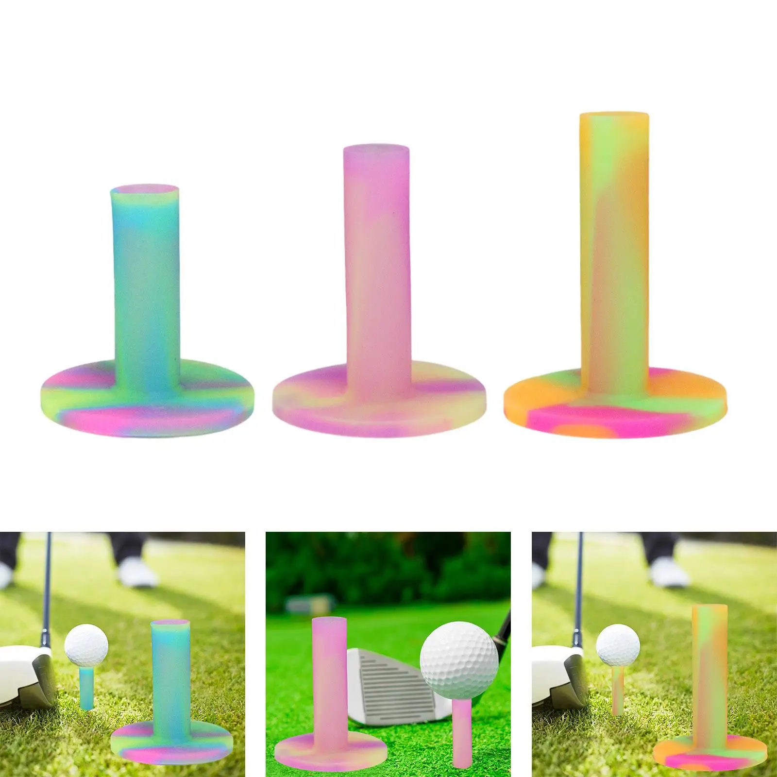 Portable Practice Golf Tee Holder Reusable Rubber Tee Mount Stable Ball Position Tool for Backyard Driving Range