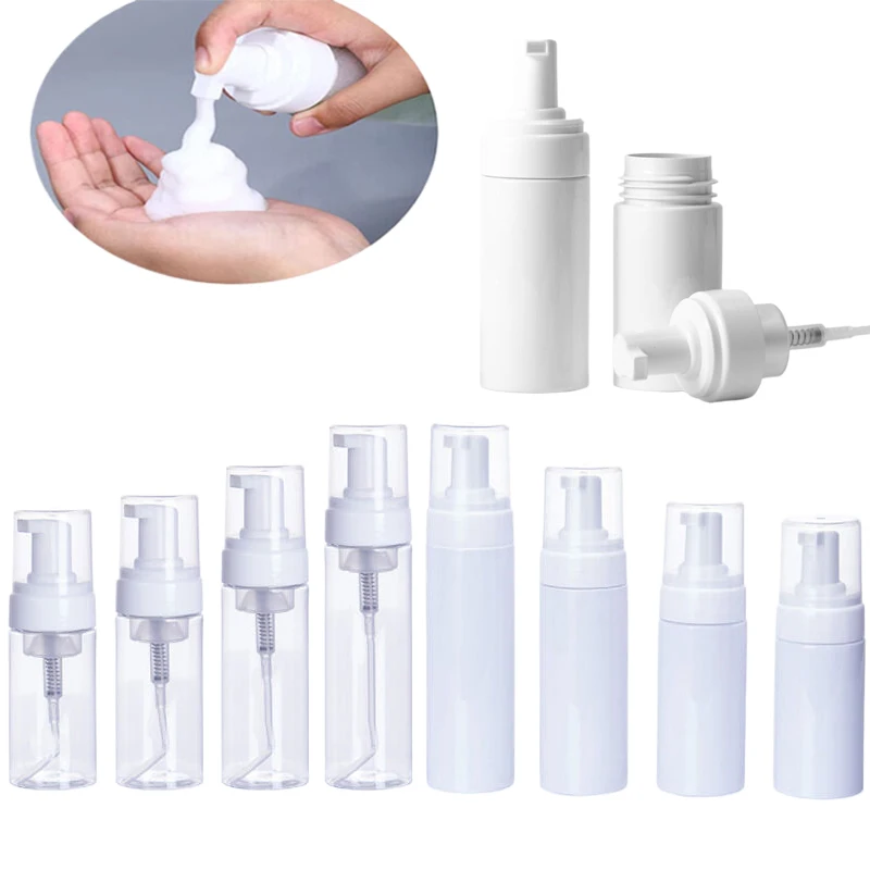 12Pcs 30/50/60/80/100/150/200ml Portable Travel Foaming Bottle Foam Pump Bottles Refillable Lotion shampoo Dispenser Containers