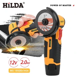 HILDA 12 V Mini 3 Inç Fırçasız Elektrikli Açı Öğütücü Mikro Lityum-iyon Parlatıcı Elmas Kesme Ve Taşlama Makinesi Erkekler Hediye