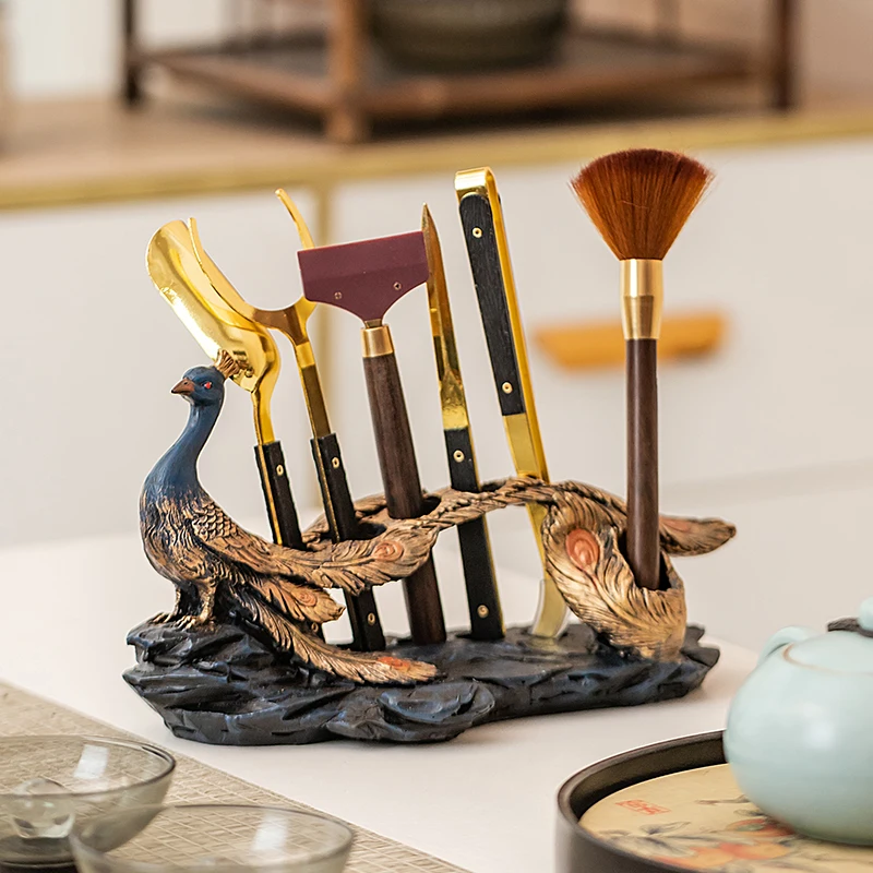 Tea ceremony six gentlemen accessories kung fu tea set supplies tea clip tea knife tea cup holder tea pen tea scraping tea tool view 2