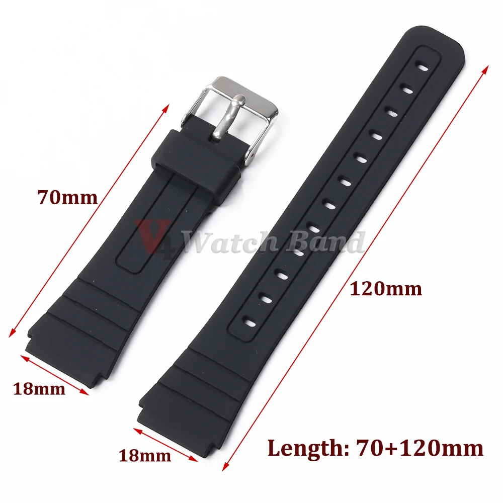 Soft Silicone Watch Band F91W Sport Rubber Bracelet for Casio W800H SGW400 F91W F84 F105/108/A158/168 AE1200/1300 Wristband