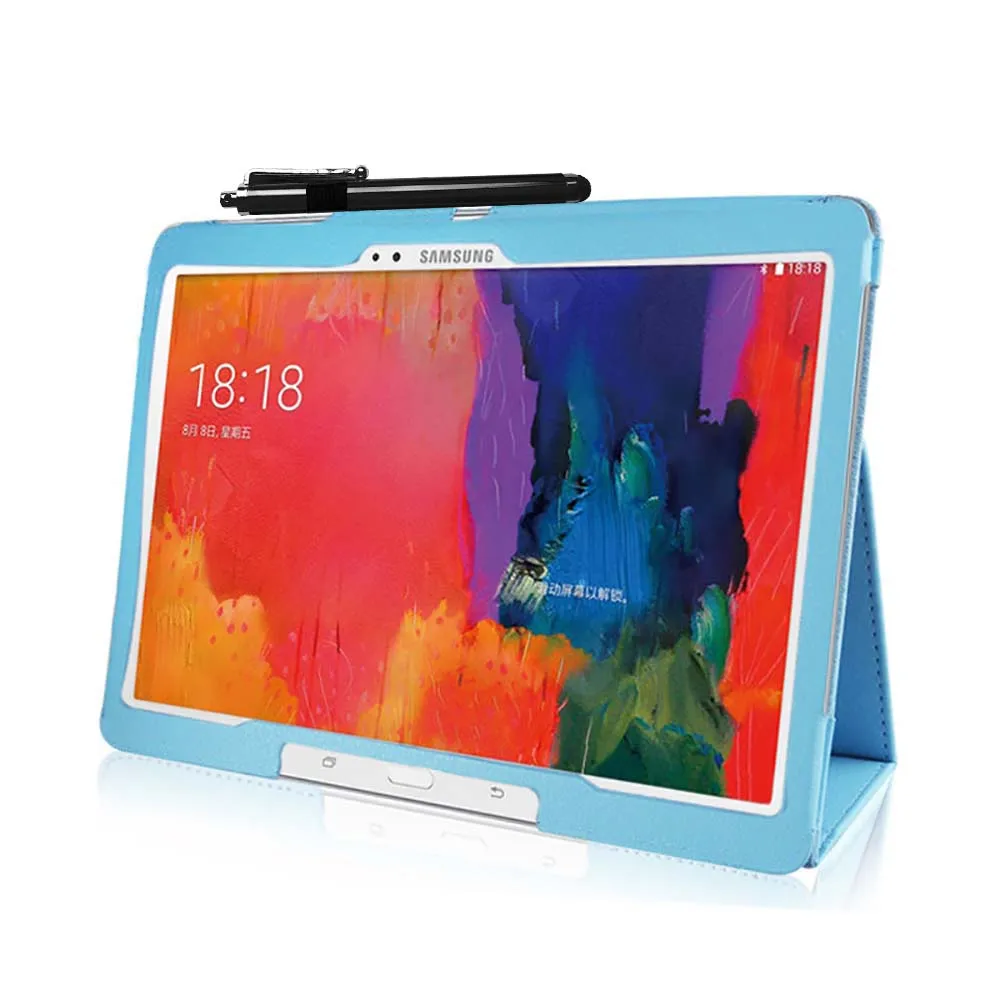 T800 T805C اللوحي الترا سليم حافظة لهاتف سامسونج جالاكسي تاب S 10.5 بوصة غلاف الكتاب حافظة حامل + قلم اللمس