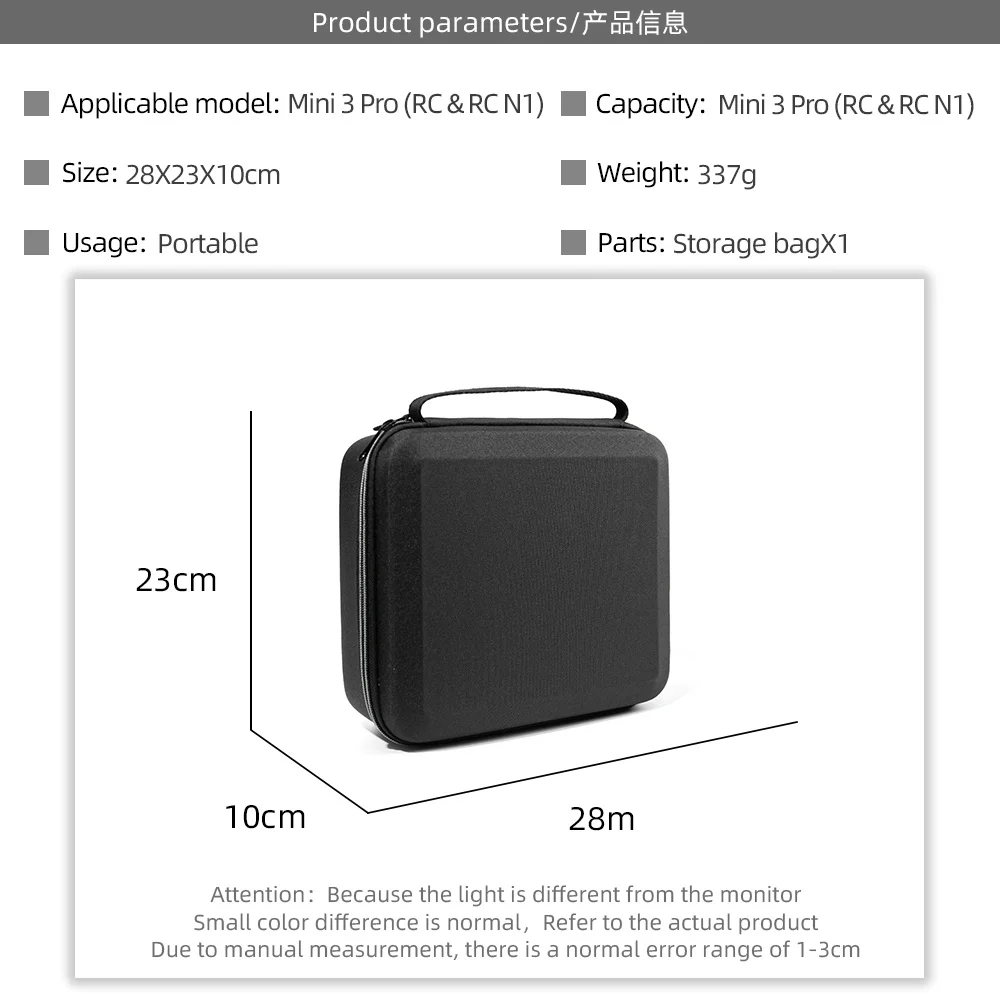 Mini 3 Pro/DJI RC N1 Square Portable Carrying Case Travel Shoulder Bag Waterproof Shockproof For Dji Mini 3 Pro Drone Accessorie