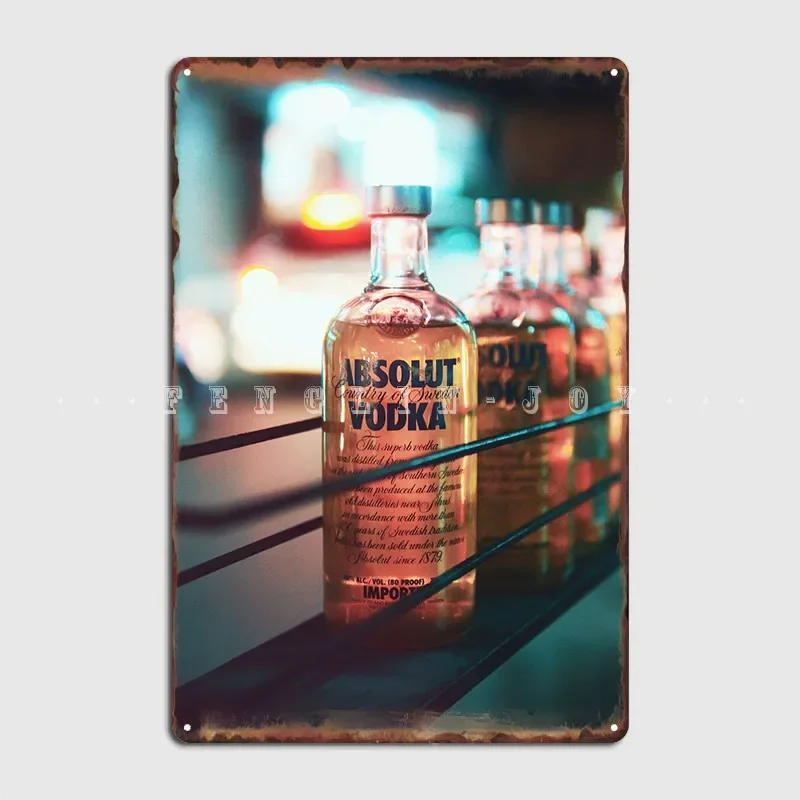 Swedish Absolut Vodka Metal Sign Club Mural Custom Painting Décor Tin Sign Poster