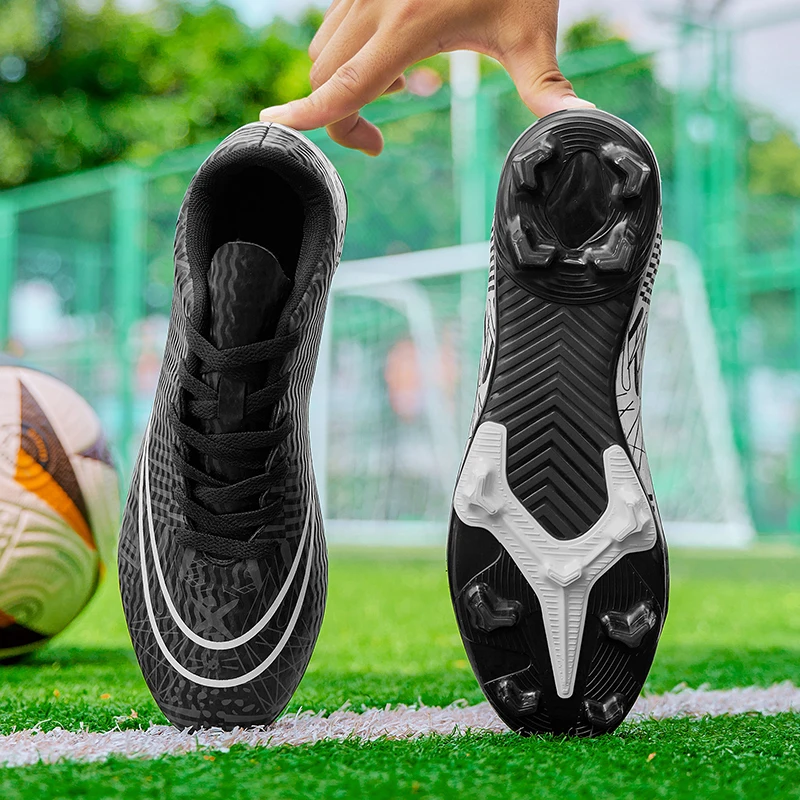 أحذية كرة القدم للجنسين، أحذية رياضية عالية الجودة برباط ومضادة للانزلاق، أحذية رياضية خارجية لكرة القدم للتدريب الاحترافي