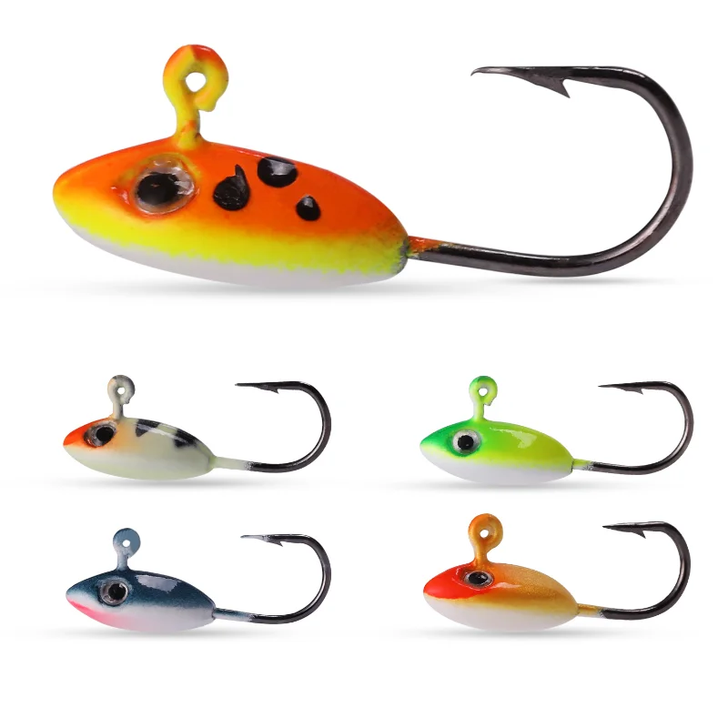 Sougayilang 5pcs eisfischen köder 1,65g 18mm bunte lebensechte bunte harte fisch köder winter fisch köder setzt pesca
