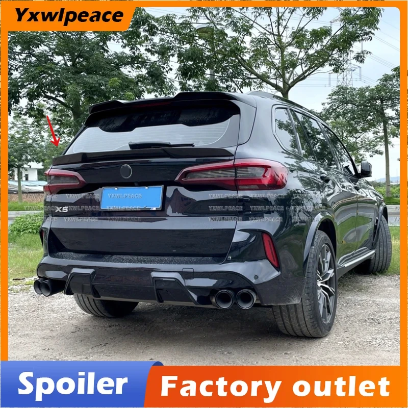 

For BMW G05 F95 X5M 2019 -2023 Real Carbon Fiber / Forge Carbon Car Rear Wing Trunk Middle Spoiler Body Kit Accessories