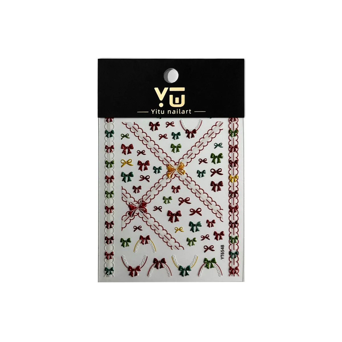 1pcs 5D Embossed Christmas Snowflake Bow Nail Art Stickers Sweet French Fashion Decorative Stickers for Home Decoration Decals