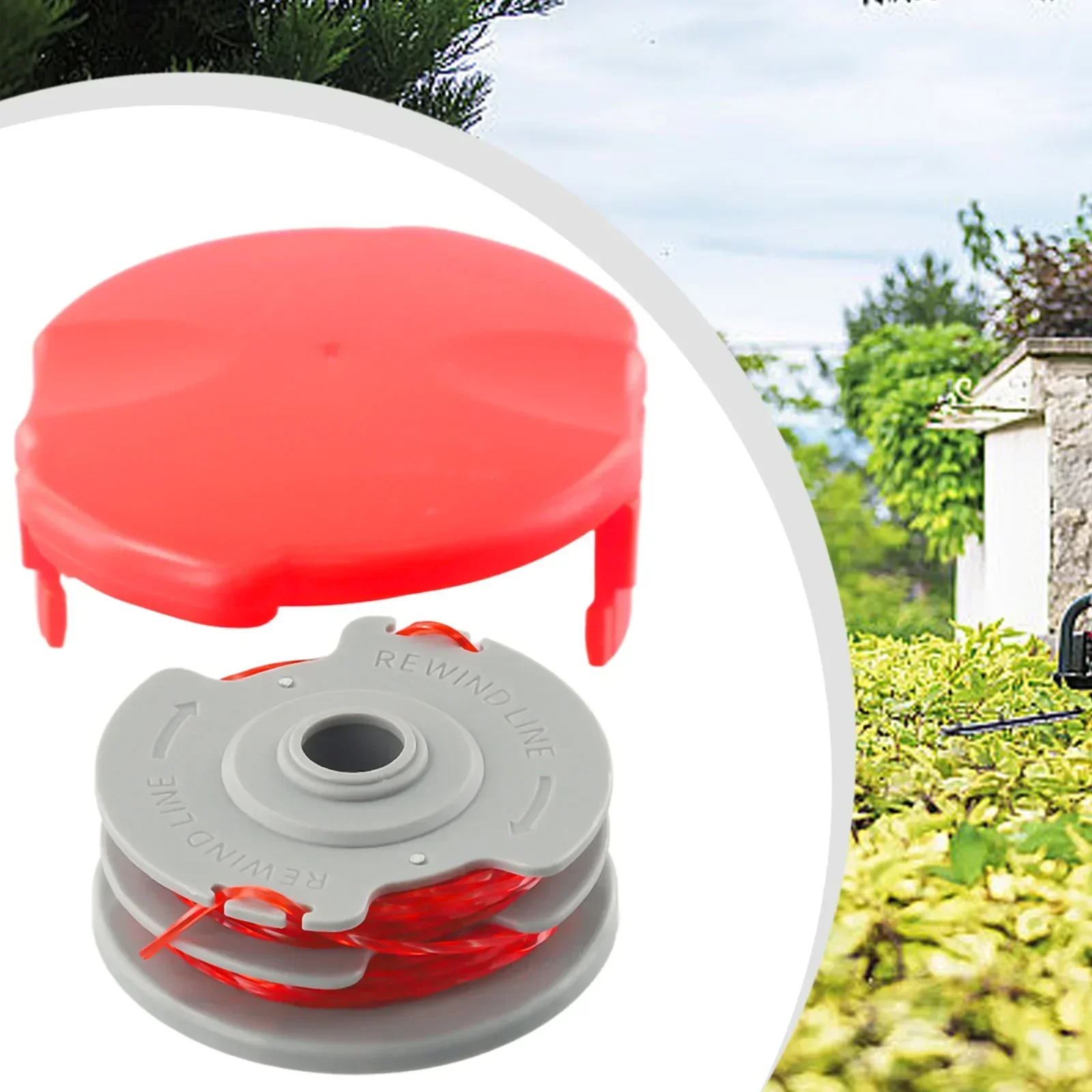 

For Strimmers & Trimmers Double Autofeed Spool & Line & Spool Cap Cover Trimmer Replacement Accessory Garden Tools