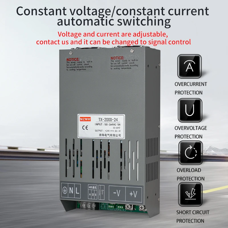 5000W 12V 24V 36V 48V 72V 80V-220V RS485 통신 프로토콜 조정 가능한 디지털 산업용 SMPS AC DC 스위칭 전원 공급 장치