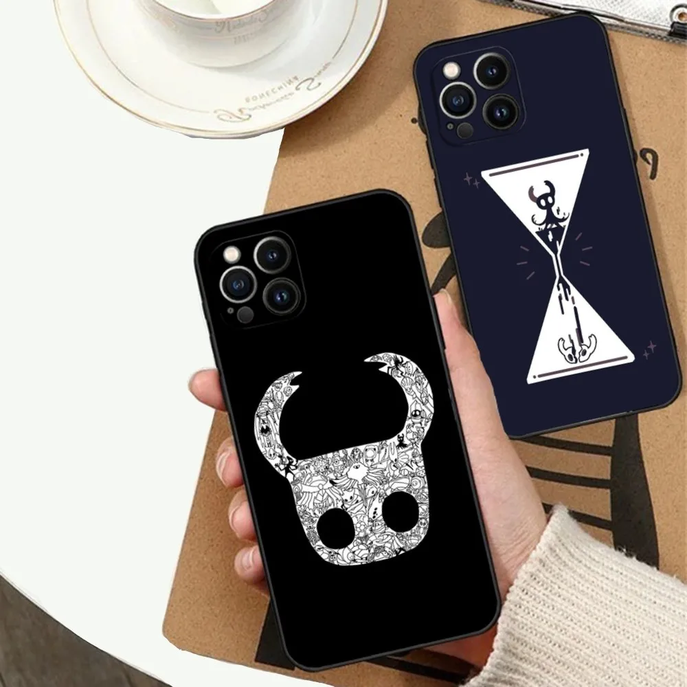 

Game H-Hollow Knight Phone Case For Apple iPhone 15,14,13,12,11,XS,XR,X,8,7,Pro,Max,Plus,mini Silicone Black Cover