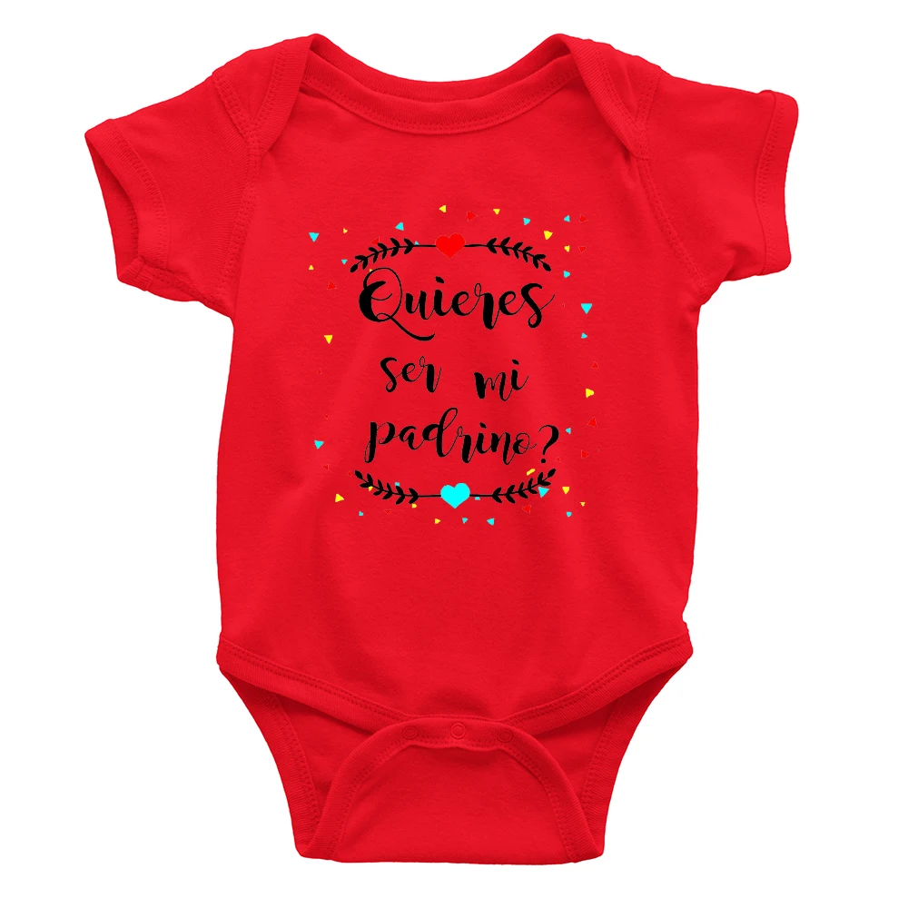 2024 Coming Soon Newborn Quires ser mi Padrino Baby Clothes Fashion Fine Gift Announcement Romper Summer Baby Boys Girls Body